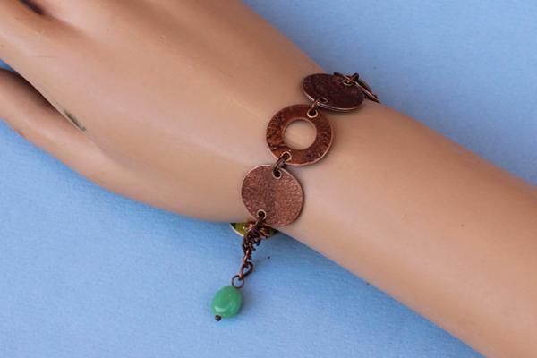 B323 Tin & Copper Ring & Disc Bracelet picture