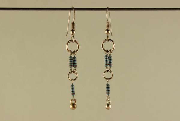 E427 Aqua Resistor Earrings