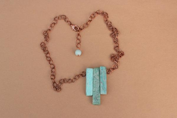 N487 Amazonite Beads & Copper Necklace picture