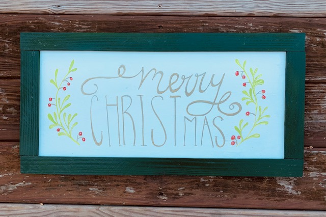 Merry Christmas Wood Sign