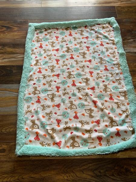 Fox/Blue Minky Blanket