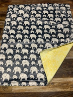 Elephant/Yellow Minky Blanket picture
