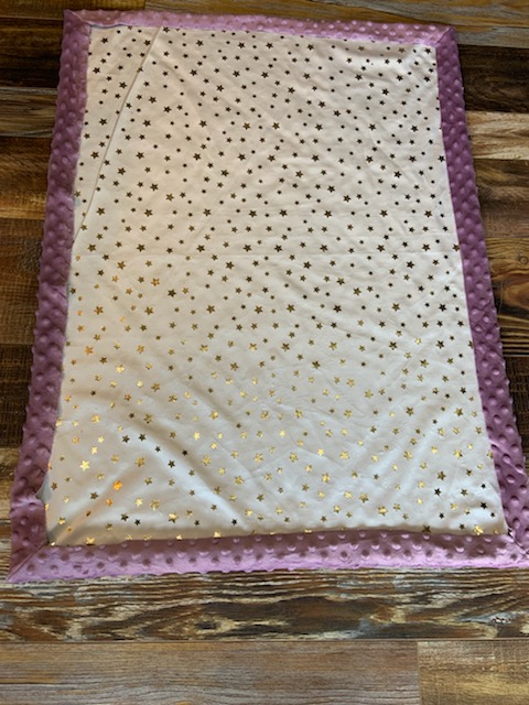 Stars/Purple Minky Blanket
