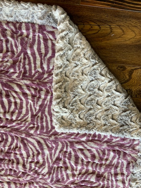 Purple/Grey Minky Blanket picture