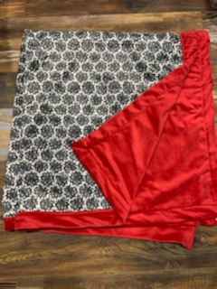 Black/Red Adult Minky Blanket