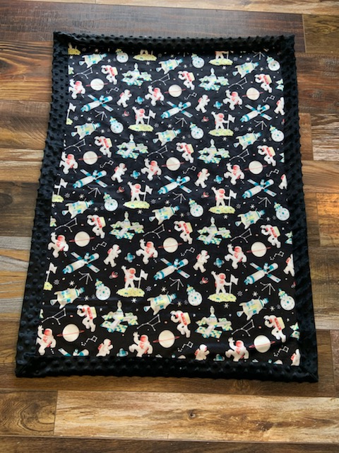 Space/Black Minky Blanket picture