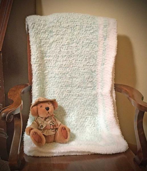 Super Soft Handmade Baby Blanket (Robin Egg)#643