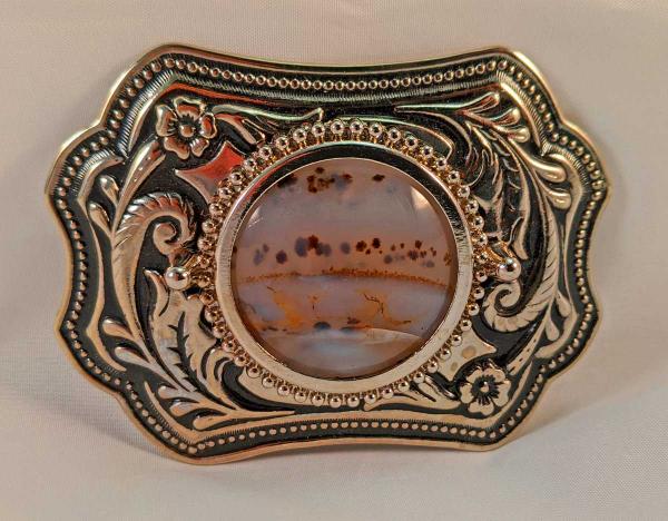 Montana Moss Agate Belt Buckle #4372 picture