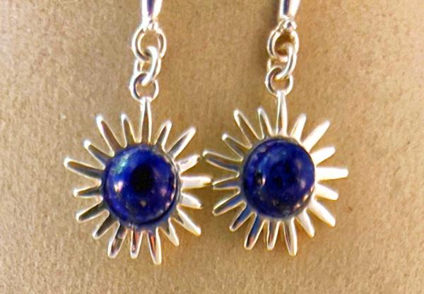 Lapis Lazuli Earring and Pendant Set #4113, 4112