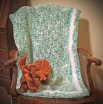 Super Soft Handmade Throw (Aquamarine Swirl)#640