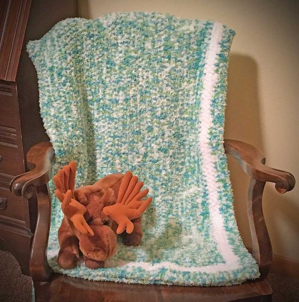 Super Soft Handmade Throw (Aquamarine Swirl)#640 picture