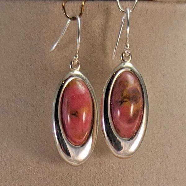 Rhodonite Infinity Pendant and Earrings #4391,4392 picture