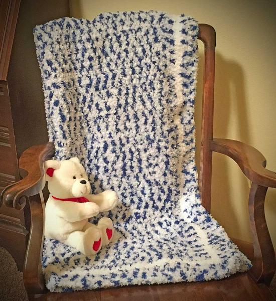 Super Soft Handmade Throw (Blue Jean Swirl)#631