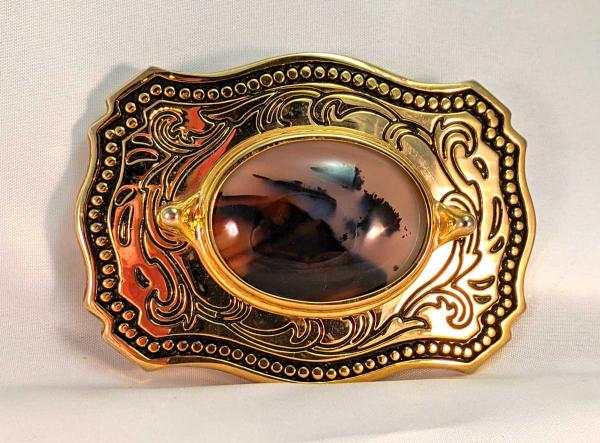 Montana Moss Agate Belt Buckle #4375