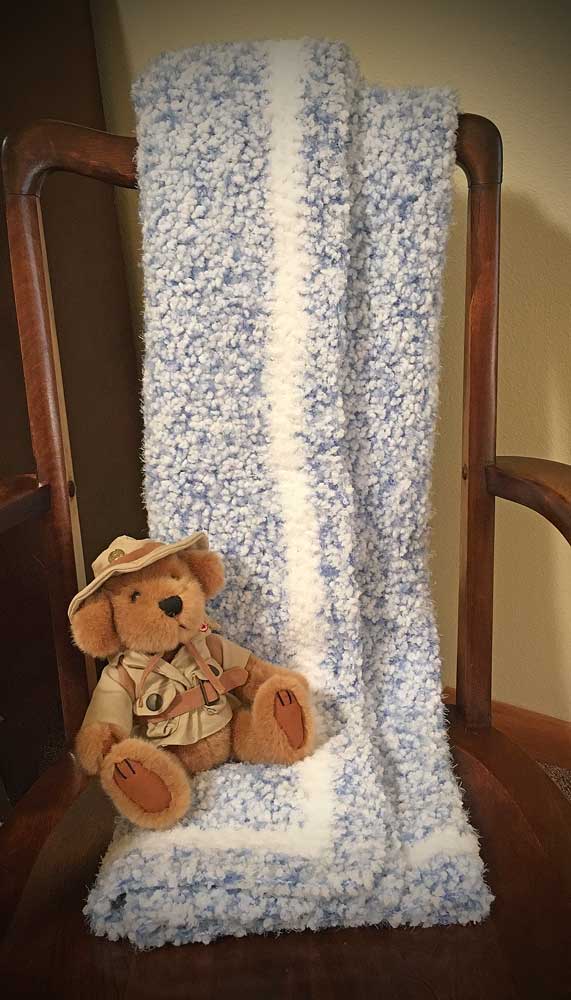 Super Soft Handmade Baby Blanket (Blue Bell)#656