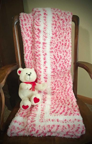 Super Soft Handmade Blanket (Pink Swirl)#645