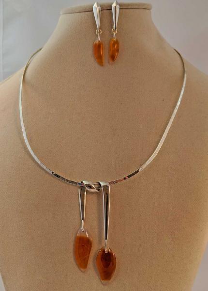 Montana Moss Agate Drape Choker & Earrings #4209,4208 picture