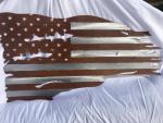 Distressed American Flag in Rust - Small