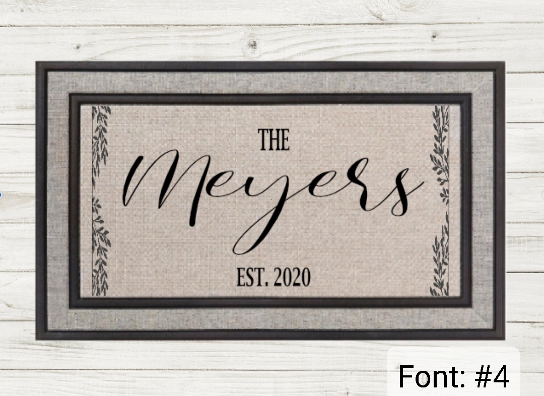 PERSONALIZED WILLOW DOORMAT- Local Fargo/Mhd Pick up Available! picture