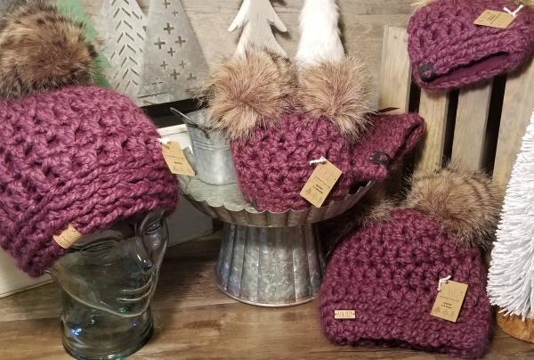 AJ HATS-handmade. fleece lined.WARM-  Fig picture