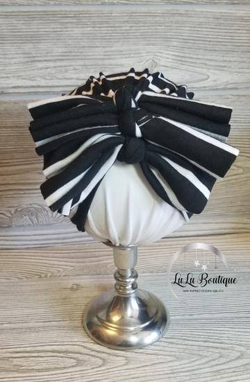 Black and White Stripe Baby Headwrap- 3 STYLES! picture