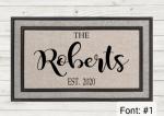 PERSONALIZED SIMPLE DOORMAT- Local Fargo/Mhd Pickup Available!