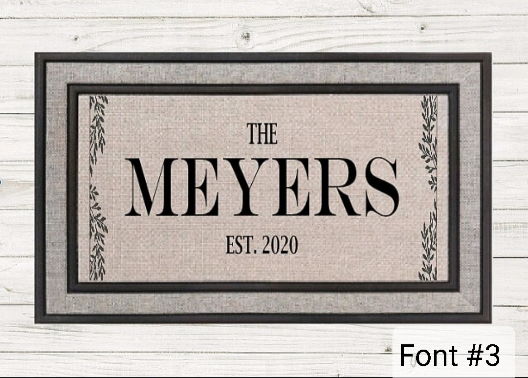 PERSONALIZED WILLOW DOORMAT- Local Fargo/Mhd Pick up Available! picture