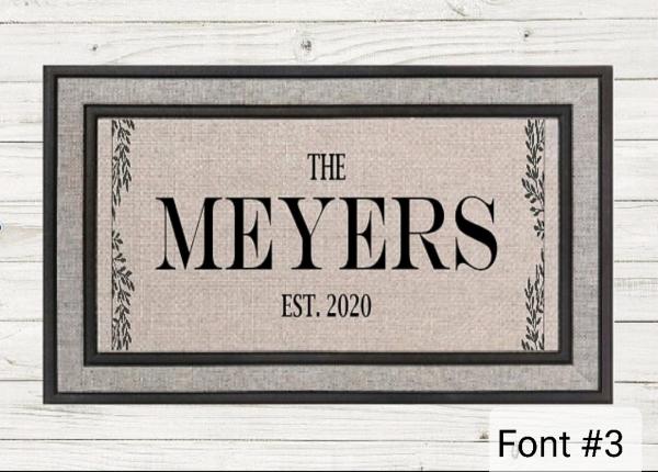 PERSONALIZED WILLOW DOORMAT- Local Fargo/Mhd Pick up Available! picture