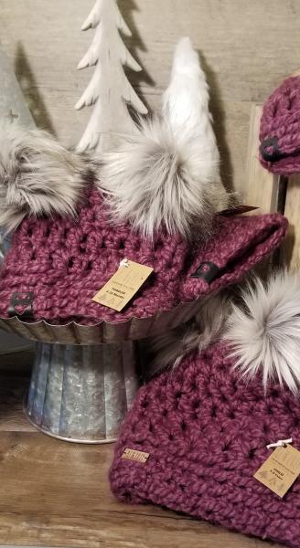AJ HATS-handmade. fleece lined.WARM-  Fig picture