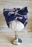 Navy Paisley Baby Headwrap- 3 STYLES!