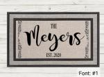 PERSONALIZED WILLOW DOORMAT- Local Fargo/Mhd Pick up Available!