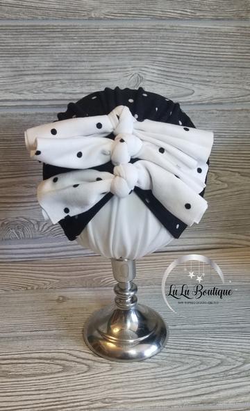 Black and White Polka Baby Headwrap- 3 STYLES! picture