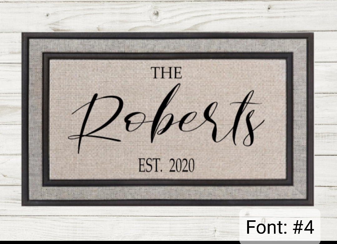 PERSONALIZED SIMPLE DOORMAT- Local Fargo/Mhd Pickup Available! picture