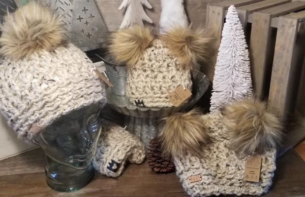 AJ HATS-handmade. fleece lined.WARM-  Oatmeal picture