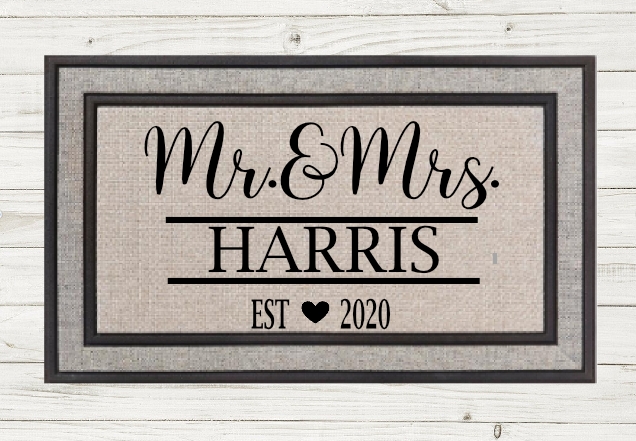PERSONALIZED MR&MRS DOORMAT- Local Fargo/Mhd Pick up Available!