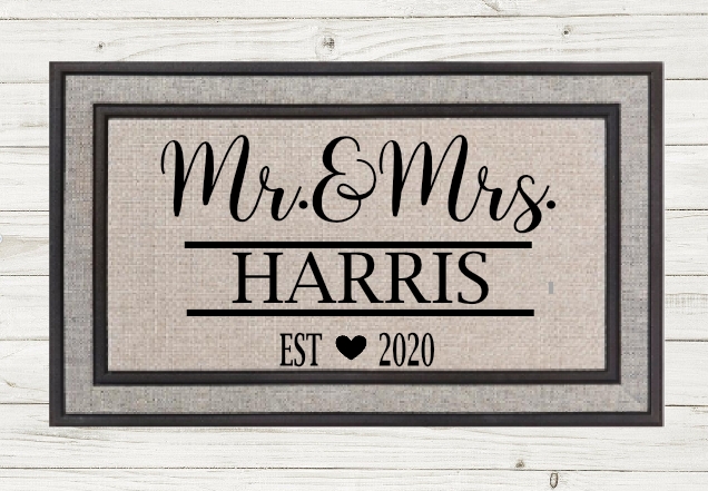 PERSONALIZED MR&MRS DOORMAT- Local Fargo/Mhd Pick up Available! picture