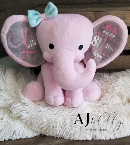 Personalized Baby Elephant - Pink picture