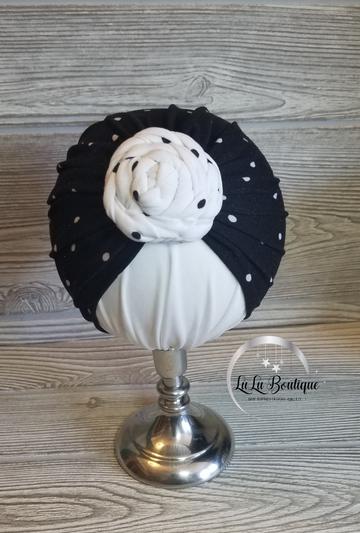 Black and White Polka Baby Headwrap- 3 STYLES! picture
