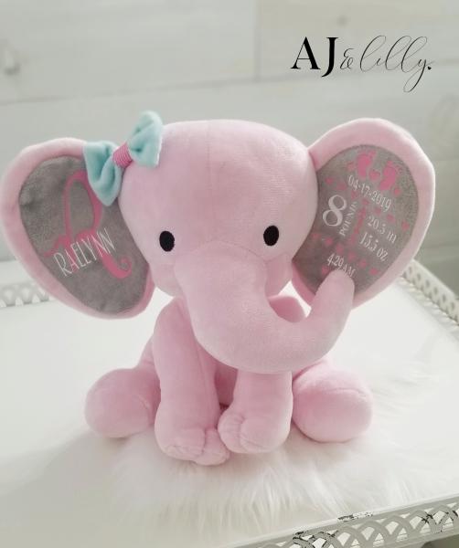 Personalized Baby Elephant - Pink