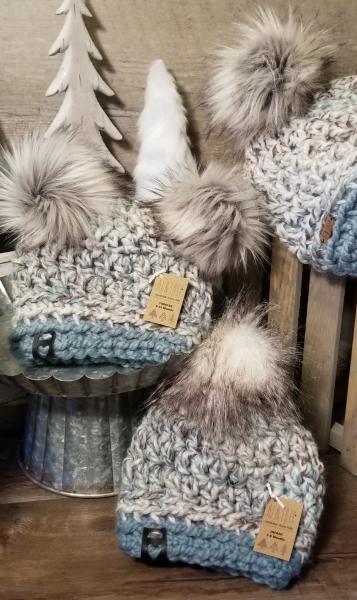 AJ HATS-handmade. fleece lined.WARM-  Succulent Seaglass picture