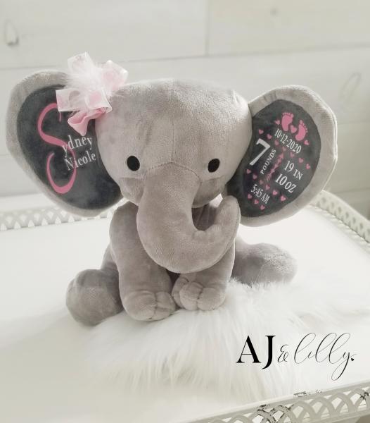 Personalized Baby Elephant- Gray picture