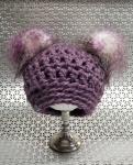 AJ HATS-handmade. fleece lined.WARM-  Sugar Plum