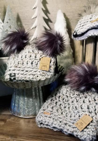 AJ HATS-handmade. fleece lined.WARM-  Harbor Gray picture