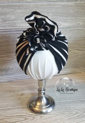 Black and White Stripe Baby Headwrap- 3 STYLES! picture