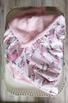 PINK AND GRAY FLORAL- Personalized Sherpa Lined Baby Blanket