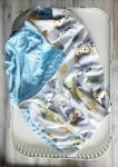 BLUE OWL- Personalized Minky Lined Baby Blanket