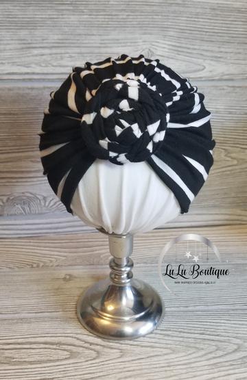 Black and White Stripe Baby Headwrap- 3 STYLES! picture