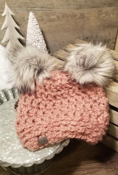 AJ HATS-handmade. fleece lined.WARM-  Blush picture