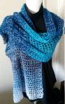 Blue Blend Open Mesh Shawl