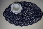 Navy Oval Pineapple Doily 23" X 14"